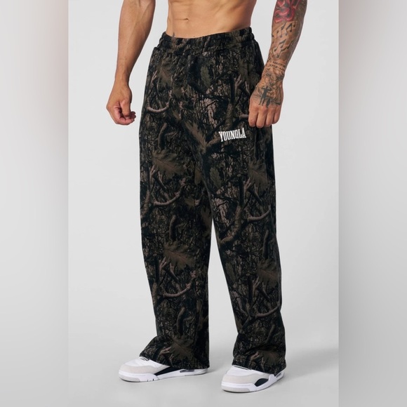 YOUNGLA2133 TREE CAMO BAGGY SWEATS IN DARK TREE CAMO UNISEX MENS SMALL